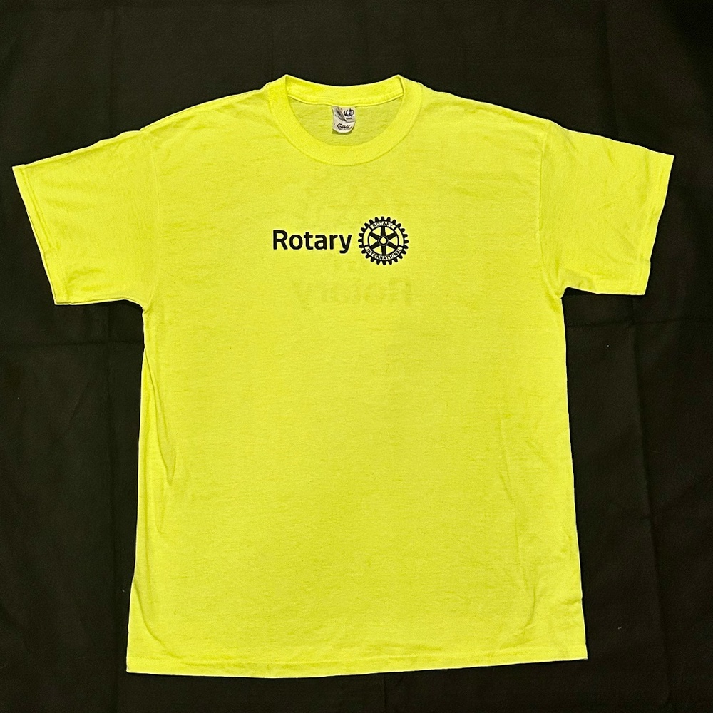 Vintage Tee Shirt Neon Yellow Rotary International Size Large